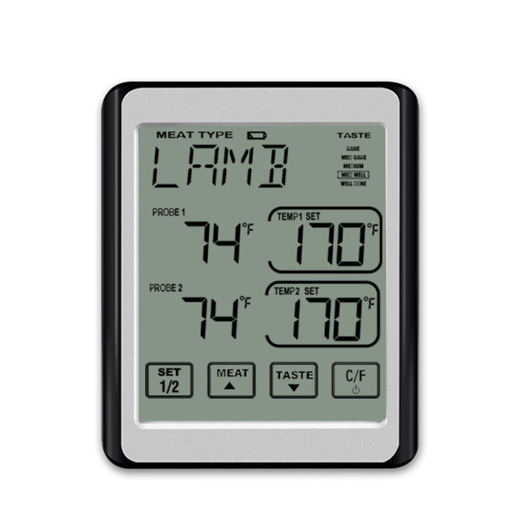 CH-212 雙探針彩屏智能報警燒烤廚房溫度計