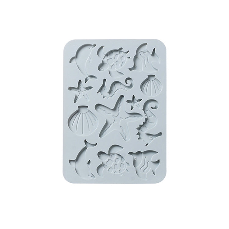 4個一賣 海洋生物造型立體硅膠冰淇淋模具 耐高溫多功能烘焙蛋糕巧克力模具