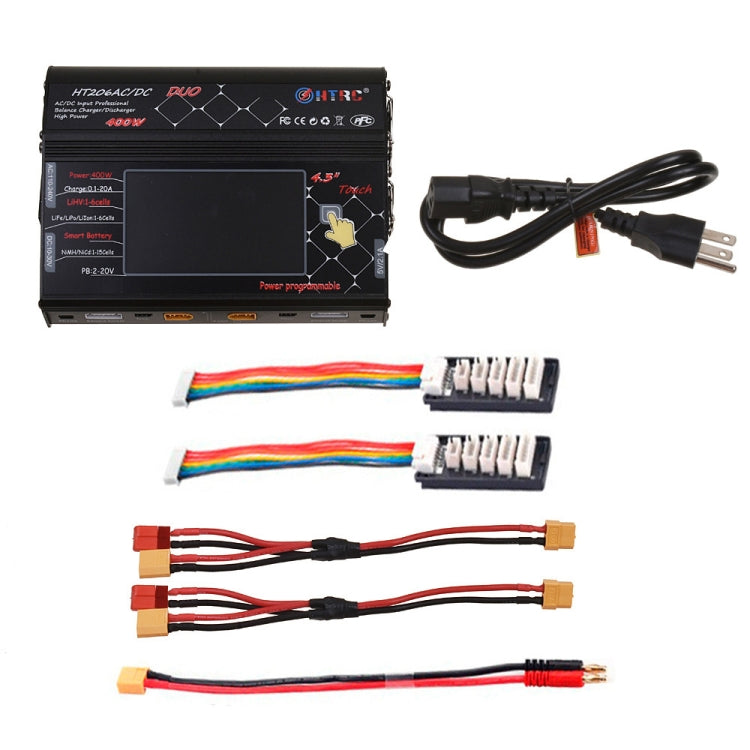 HTRC HT206AC/DC DUO 400W 大彩屏觸摸雙路智能平衡充電器，
