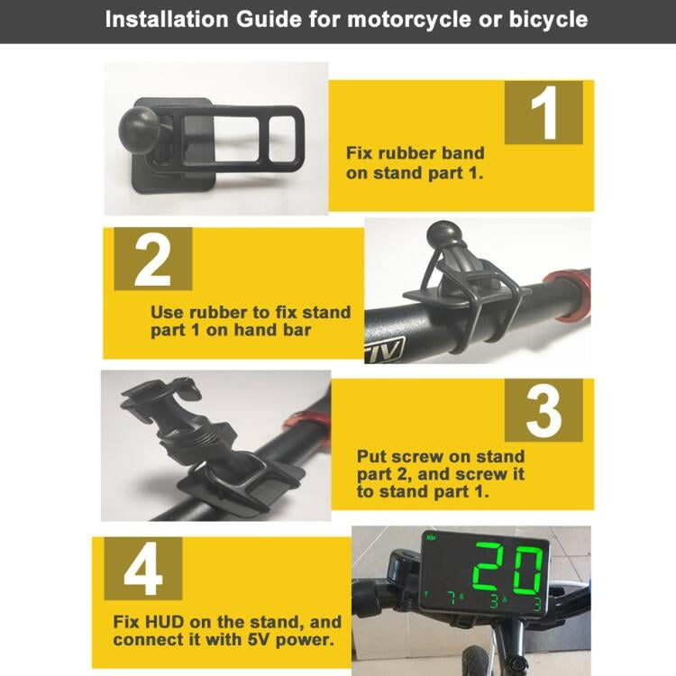 Kingneed C80 4.5英寸HUD汽車抬頭显示器GPS速度儀測超速報警里程海拔時鐘