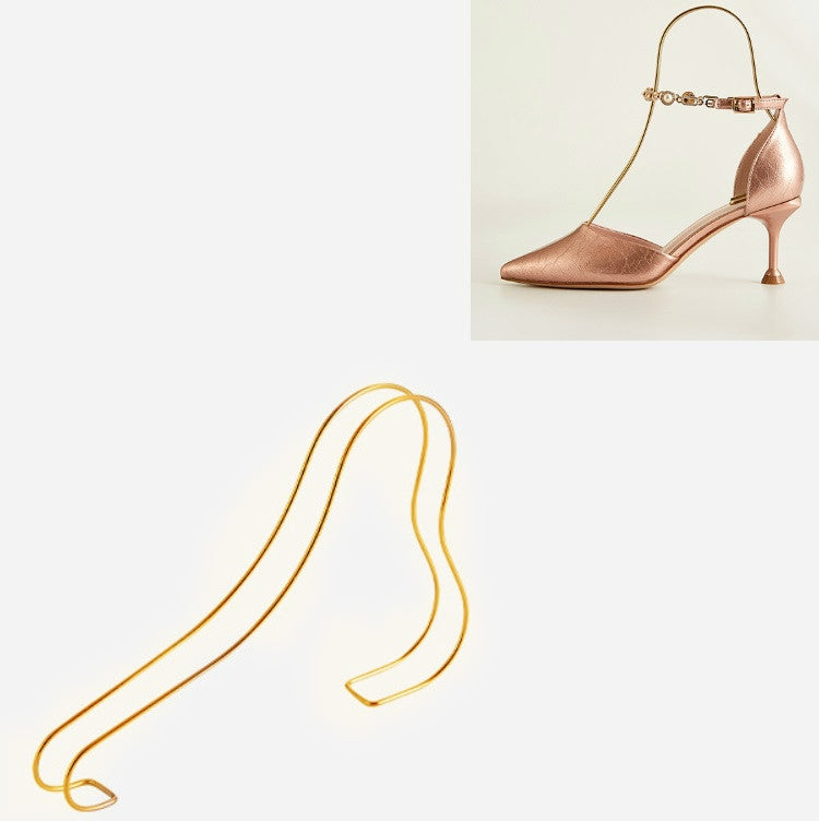 2 PCS Stainless Steel High Heels Display Stand Metal Elastic Shoe Support Shoe Support Bracket