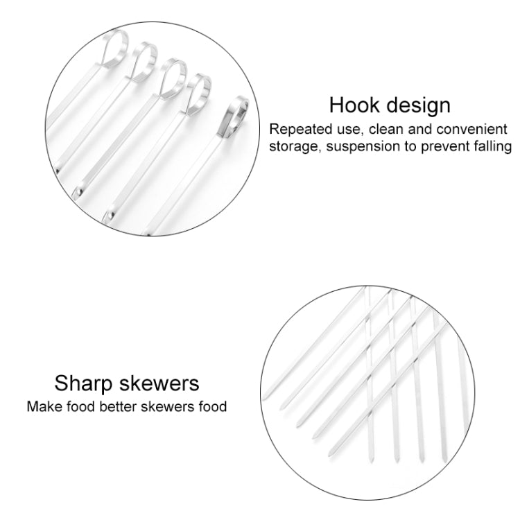 10支/套 金屬方形扁燒烤簽燒烤串