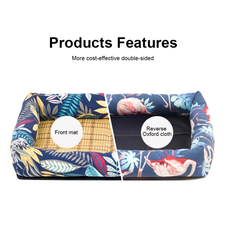 夏季寵物不可拆圍邊涼席墊寵物床