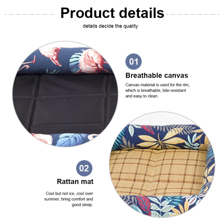 夏季寵物不可拆圍邊涼席墊寵物床