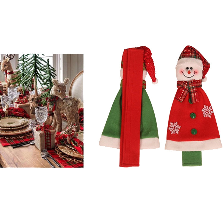 聖誕披風微波爐冰箱雙開門把手套 防靜電加長防撞布藝保護套