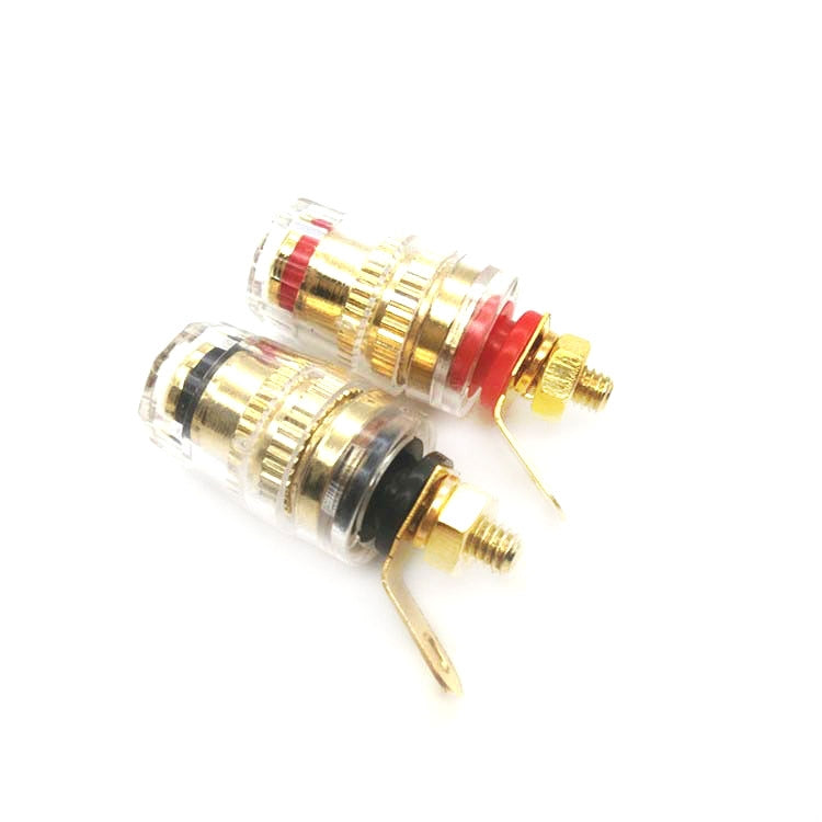 10個/5對賣 水晶透明接線柱音響工程面板音箱座4毫米香蕉插座