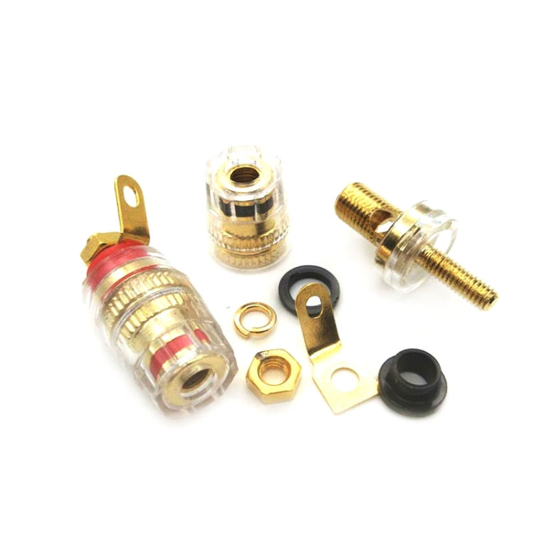 10個/5對賣 水晶透明接線柱音響工程面板音箱座4毫米香蕉插座