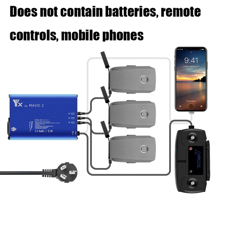 YX 適用於大疆MAVIC2 御2鋁合金充電器帶開關