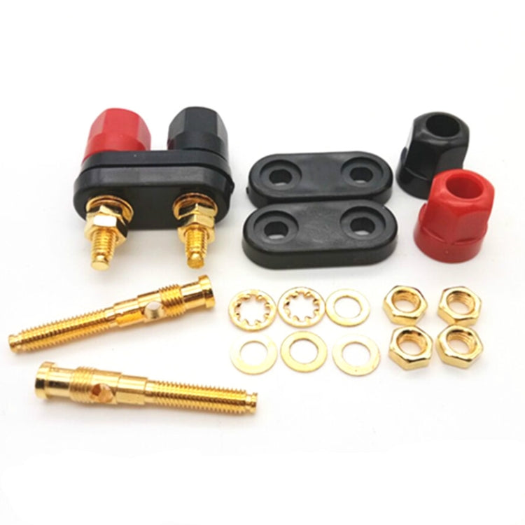 10個賣 連體音箱雙位六角功放接線柱紅黑電源六角雙聯接線柱