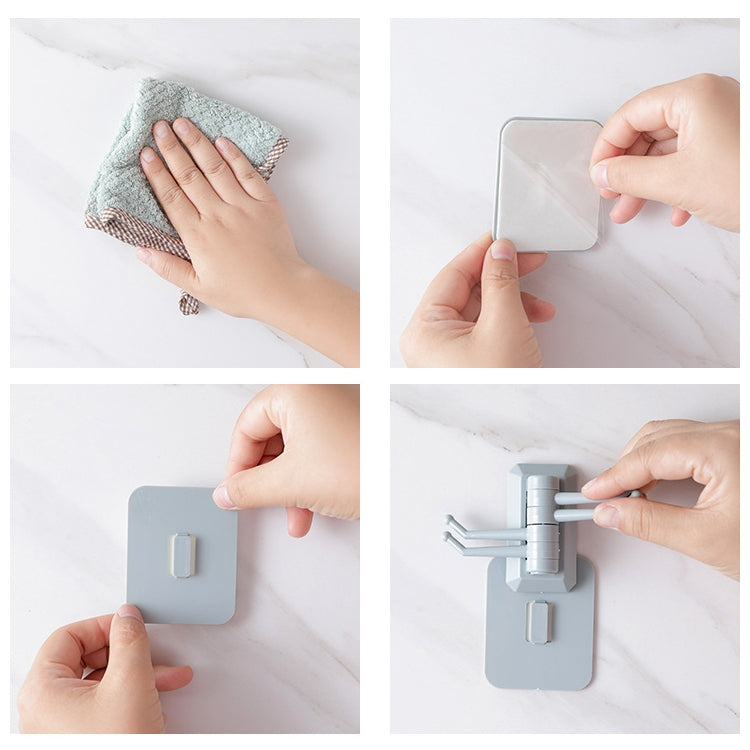 10件一賣 強力粘膠浴室牆壁置物架 免打孔無痕旋轉粘鈎 顏色隨機發貨