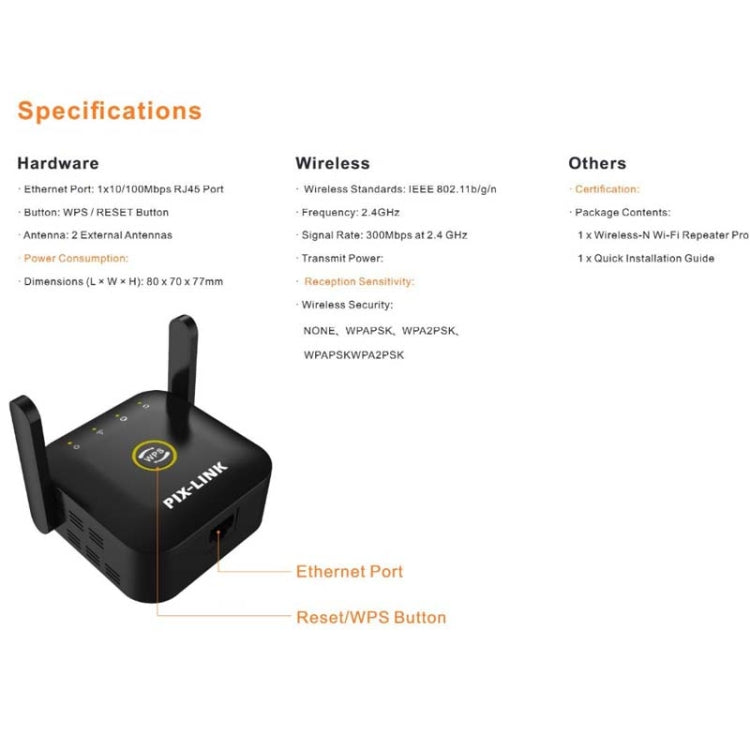 PIX-LINK WR22 300Mbps Wifi無線信號放大增強擴展器