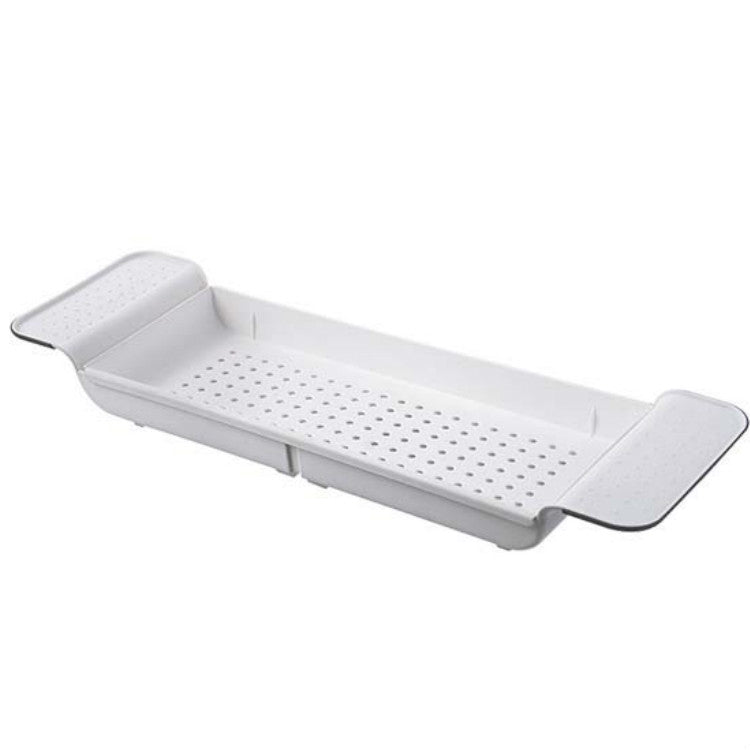 可伸縮瀝水浴缸架 衛生間塑料泡澡盆置物架浴缸洗澡收納架