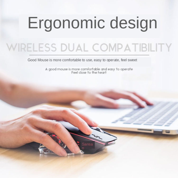 自由狼X8 2400 DPI 6鍵 2.4G 無線充電靜音發光遊戲机械鼠標