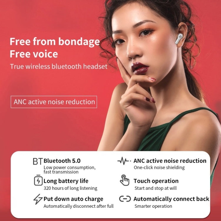 ANC藍牙耳機雙耳帶倉商務5.1版本運動TWS立體聲無線