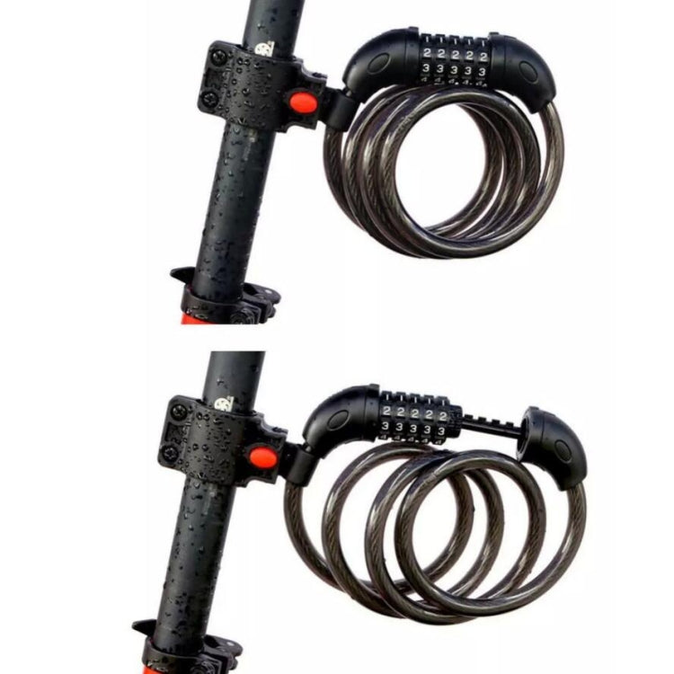 TONYON TY566自行車鎖五位密碼鎖山地車條形鋼絲鎖單車圈鎖