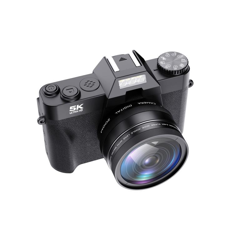 4800萬像素 3寸显示屏高清數碼照相機支持MHDI/WIFI/TF卡 黑色+廣角鏡, CDR9