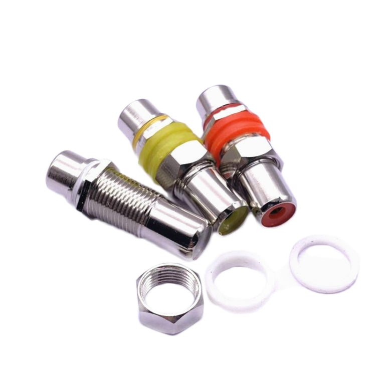 9個/3套賣 RCA母對母直通頭AV蓮花對接頭延長頭音視頻轉接頭，顏色隨機