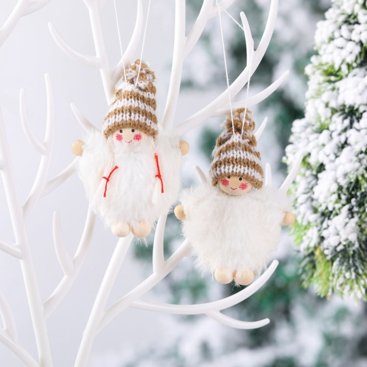 創意木製男孩女孩斗篷套裝 公仔玩偶聖誕樹掛件