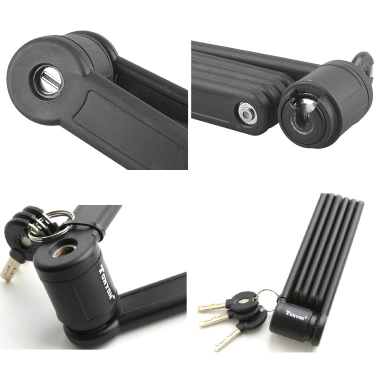 Tonyon 通用抗液壓剪自行車鎖四節摺疊山地車鎖