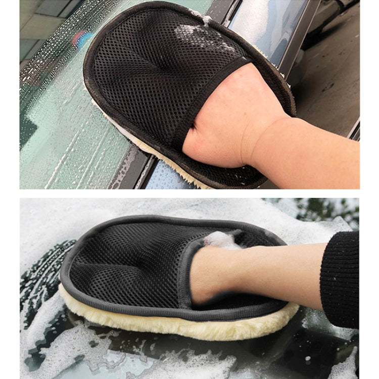10件一賣 羊毛絨擦車手套家用清潔汽車用美容打蠟工具