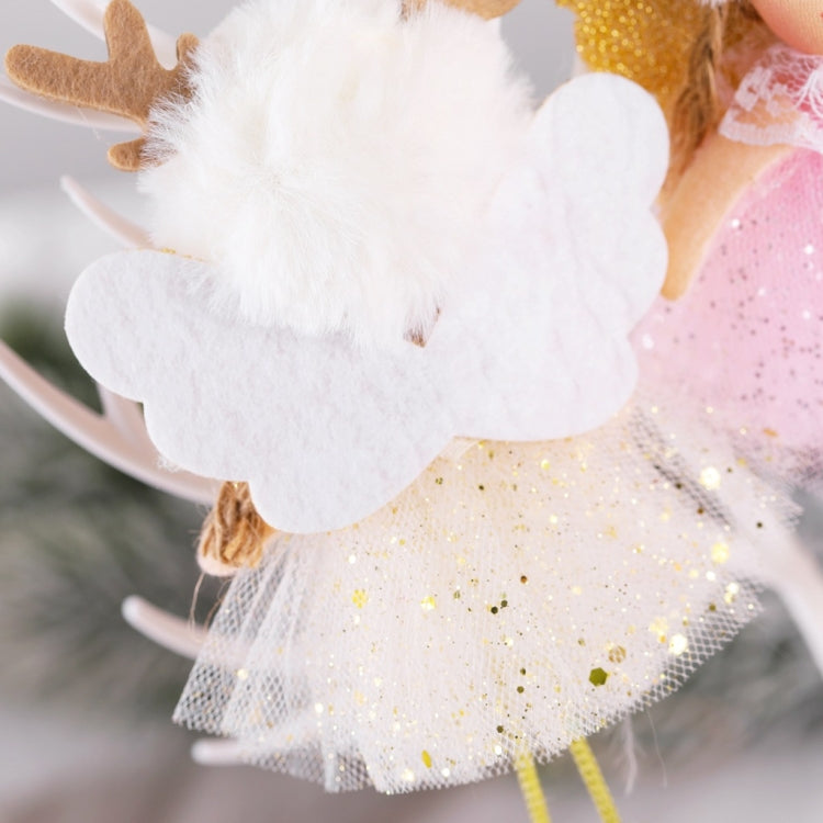 4個賣 聖誕節毛絨網紗亮片天使吊飾兒童娃娃禮物聖誕樹掛件