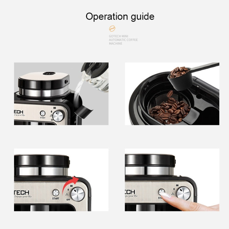 GOTECH 家用小型咖啡機 全自動研磨一體商用現磨滴漏咖啡壺