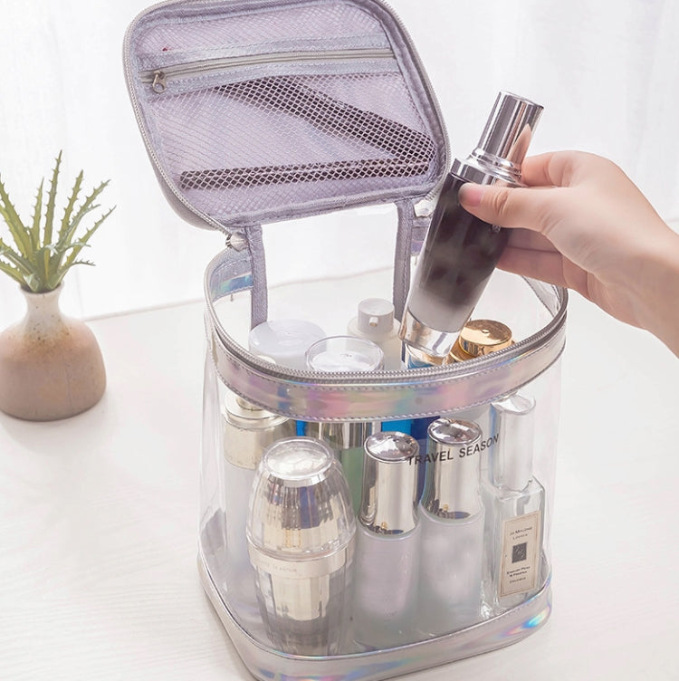 Travel Waterproof Transparent Cosmetic Bag Multi-functional Anti-wrinkle & Odor-free Wash Storage Bag, Color:Black, Style:Square