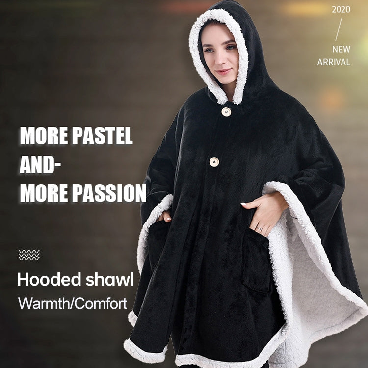 法蘭絨純色柔軟保暖披肩毛毯