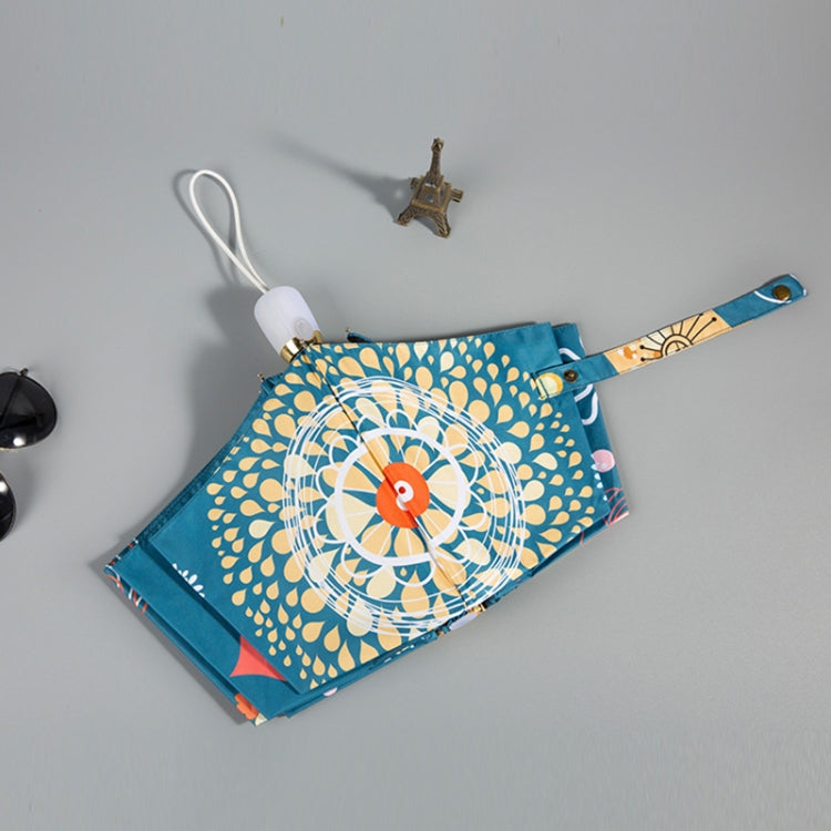 小清新黑膠摺疊卡通森系晴雨兩用傘