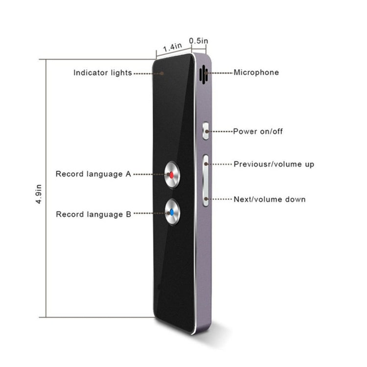 T8 口袋語言翻譯語音30種語言雙向實時對講便攜式翻譯器用於個人學習旅行