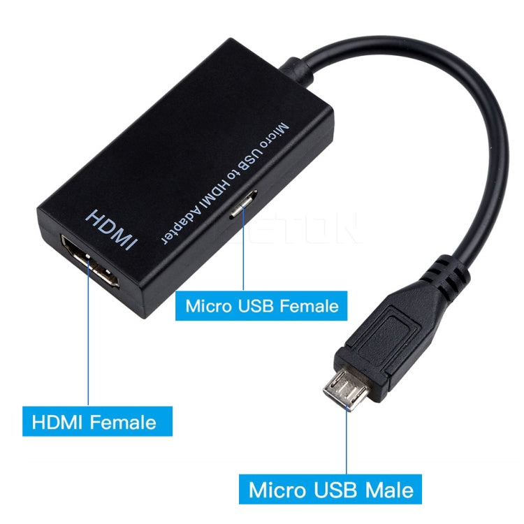 Micro USB轉HDMI母頭適配器電纜1080P HD適用於MHL設備HDTV適配器適