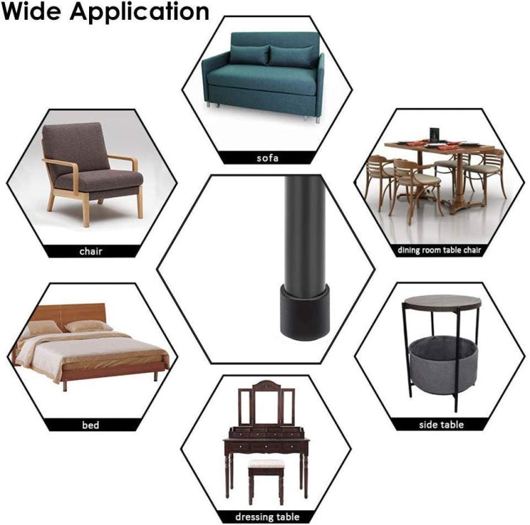 100個一賣 塑料椅腳保護套黑色防滑傢具腿桌墊底蓋地板保護套