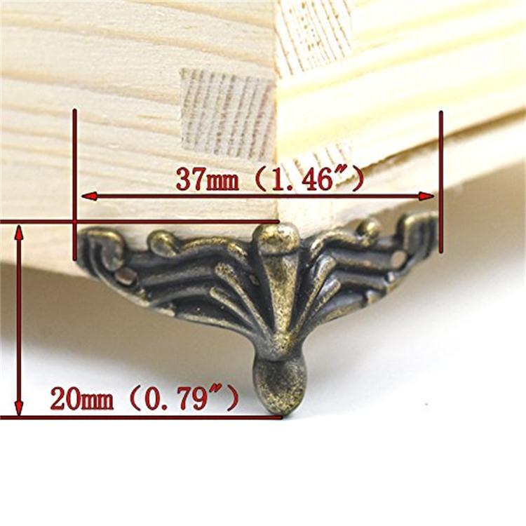 10 PCS 古董青銅首飾禮品盒木箱裝飾腳腿角保護墊