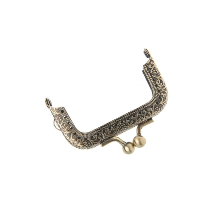 Square Embossed Wallet Handbag Metal Handle