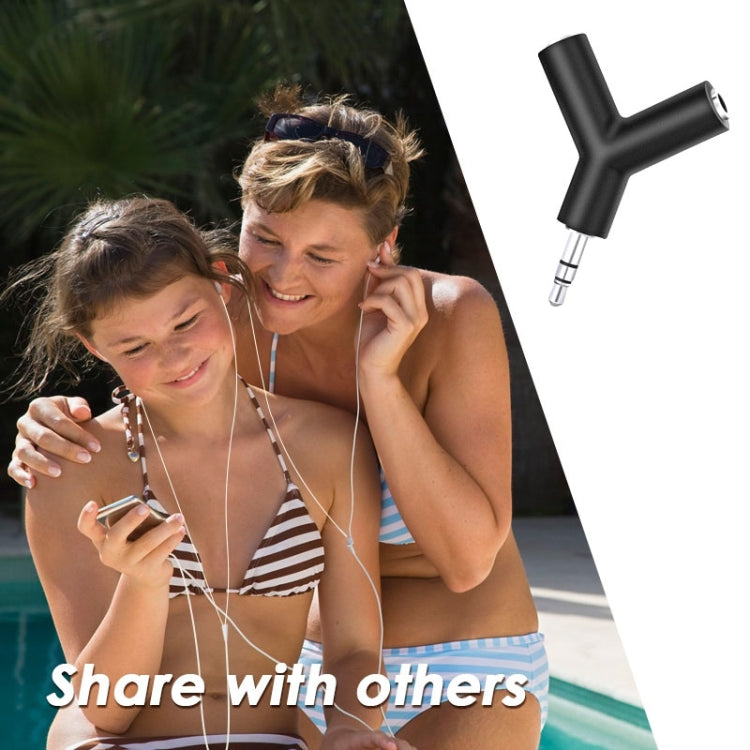 迷你Y形3.5mm公對2個3.5mm母插孔音頻耳機適配器鑰匙扣