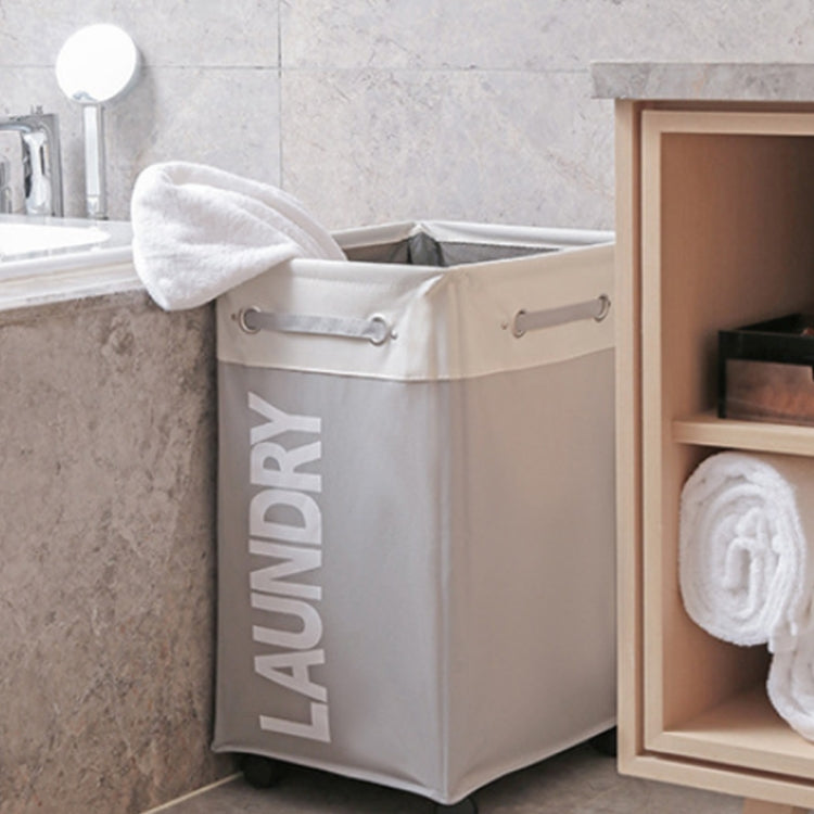 牛津布防水臟衣服可摺疊儲物籃 浴室臟衣籃帶輪