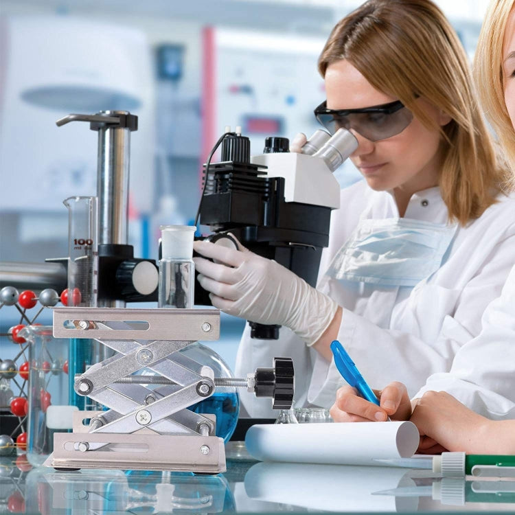 100x100毫米 實驗室用手動不銹鋼升降台小型升降平台