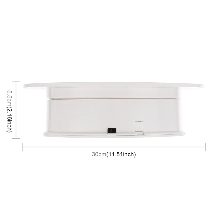 30cm 360度電動旋轉轉盤展示架攝影視頻拍攝道具轉盤 負載4kg 電池插電雙用展台 美規