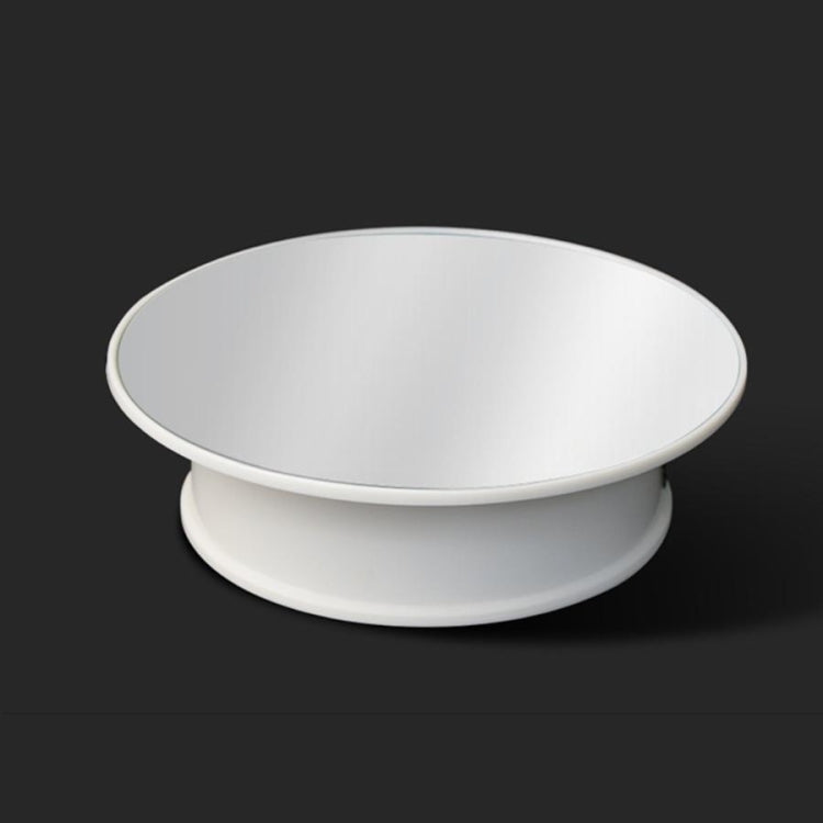 30cm 360度電動旋轉轉盤展示架攝影視頻拍攝道具轉盤 負載4kg 電池插電雙用展台 白色鏡面