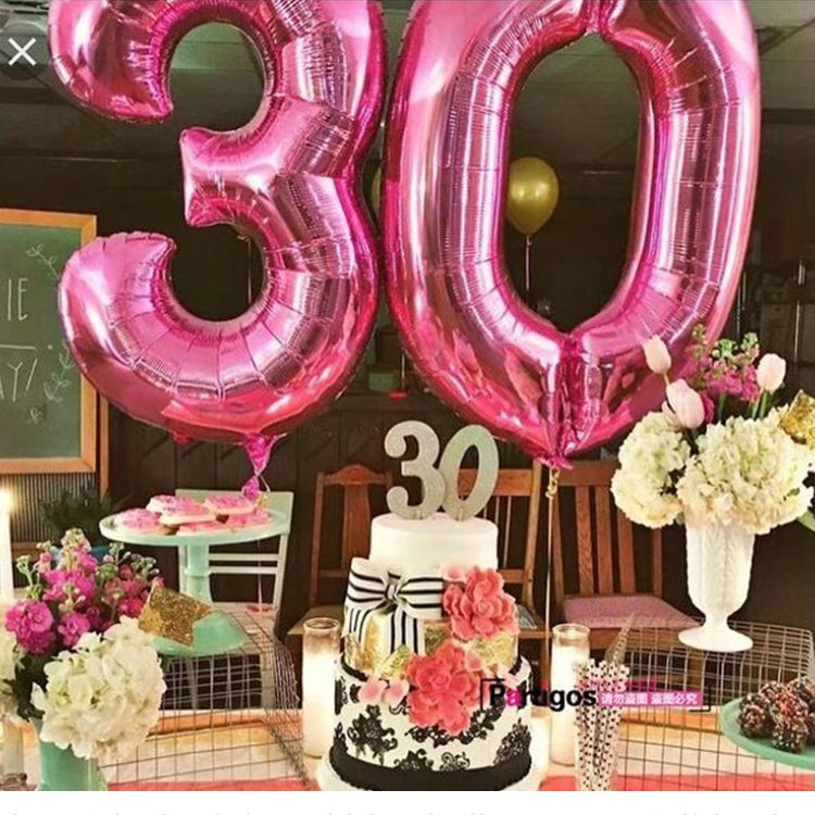 2 PCS 40英寸鋁箔数字氣球 生日婚禮訂婚派對裝飾兒童球用品