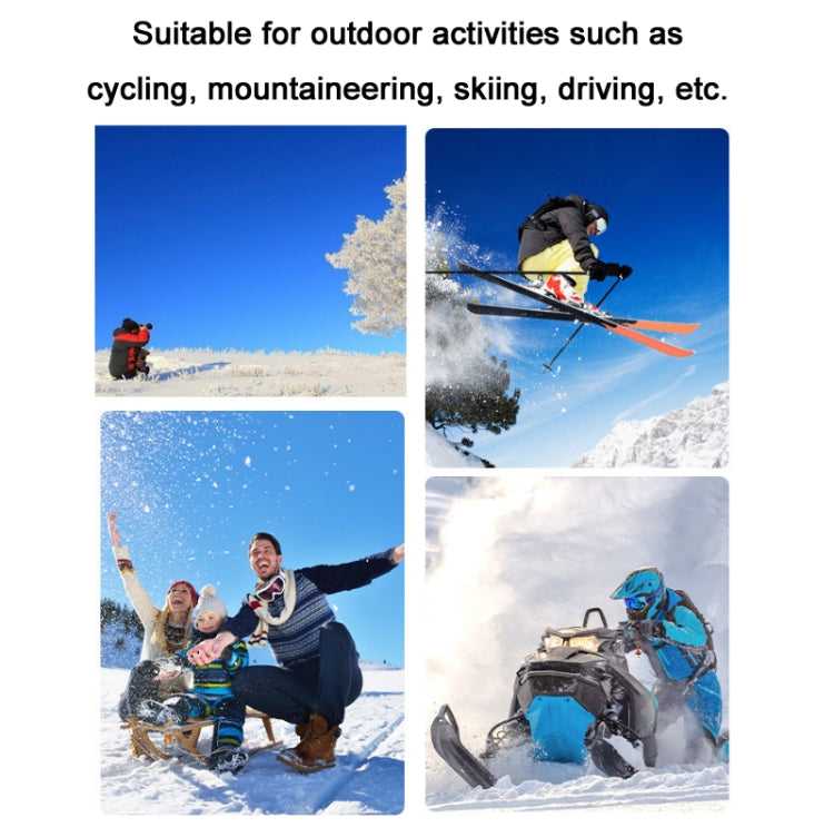 HUMRAO 戶外運動滑雪騎行冬季半指翻蓋保暖手套