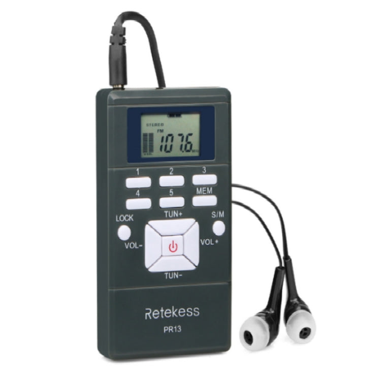 Retekess PR13 便攜式FM收音機帶掛繩&耳機