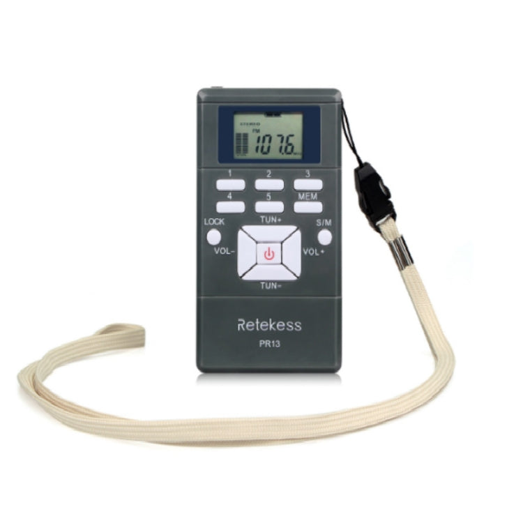 Retekess PR13 便攜式FM收音機帶掛繩&耳機