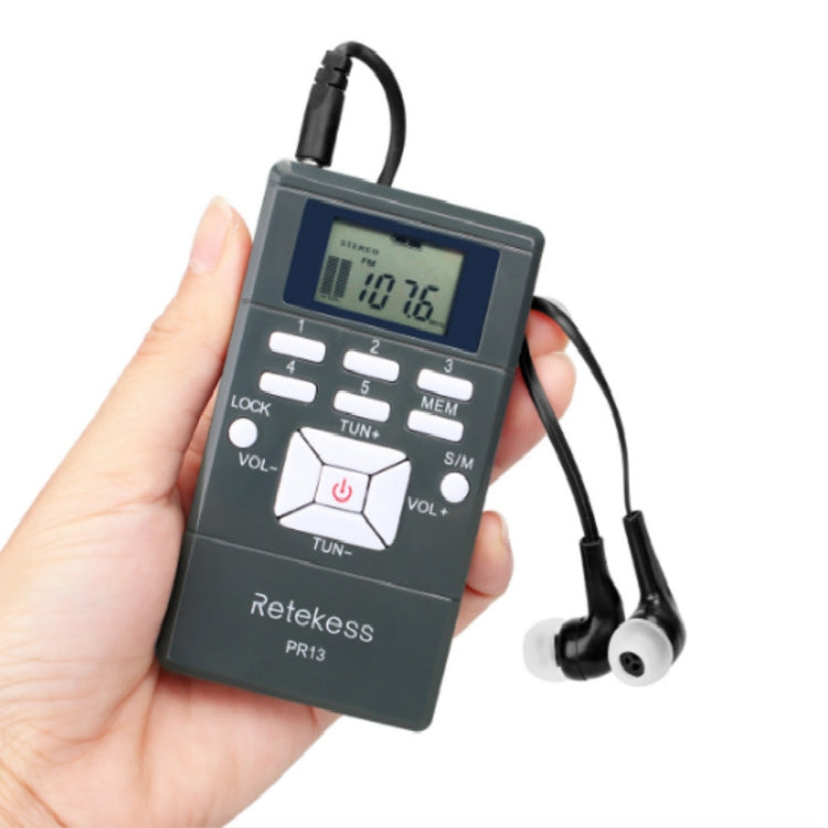 Retekess PR13 便攜式FM收音機帶掛繩&耳機