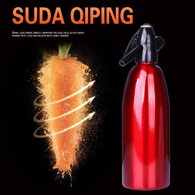 手動蘇打虹吸式CO2分配器水泡發生器冷飲雞尾酒蘇打機 鋁製DIY蘇打水機 容量：1L