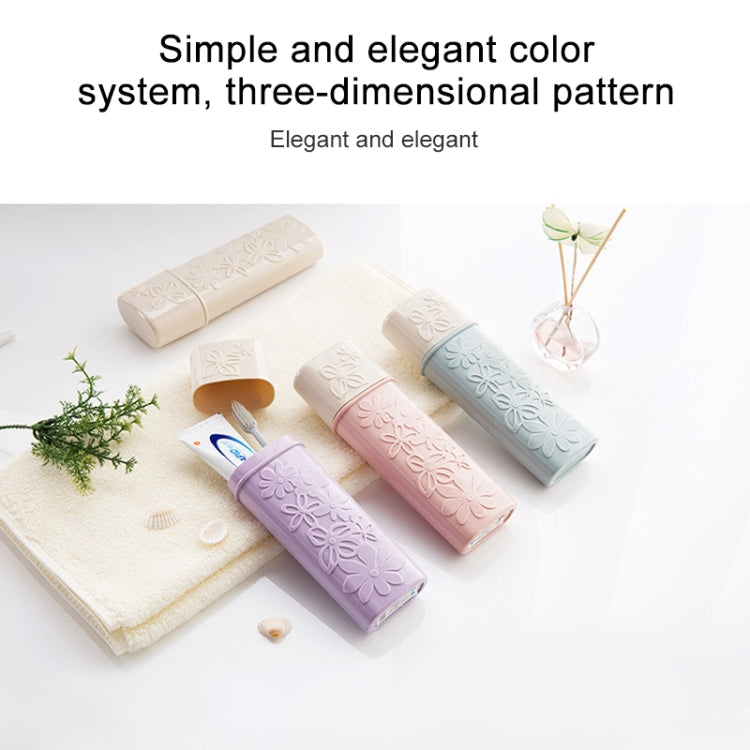 便攜式花雕牙刷架 戶外家用牙膏收納盒洗漱杯