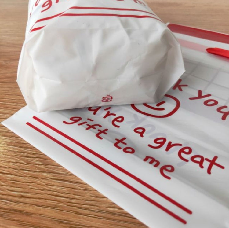 中號簡約束口袋笑臉禮物食品旅行包裝袋