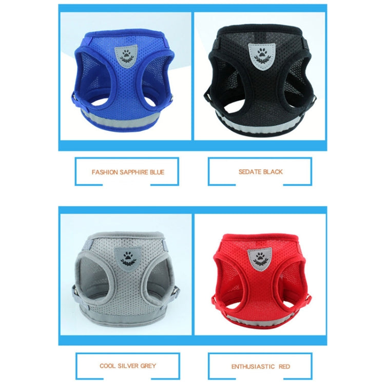 可調節寵物滌綸網狀反光背心牽引帶