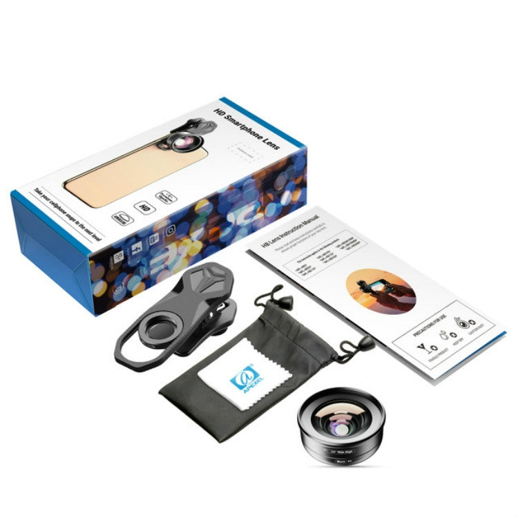 APEXEL APL-HD52IN1WM 二合一 無畸變高清120度廣角+10X微距通用單反外置手機鏡頭套裝