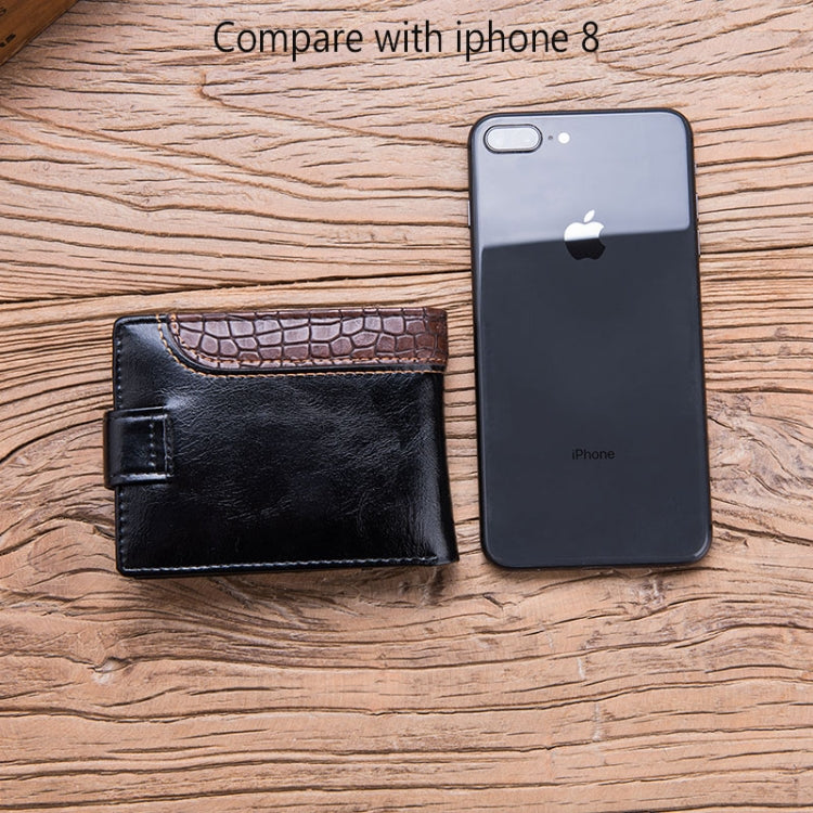 男士復古皮革搭扣短款零錢包卡包錢包